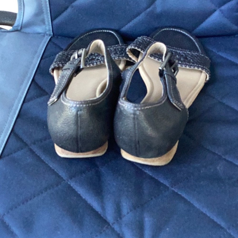Black Leather Ecco Sandals View 3
